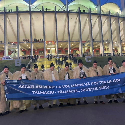 Sibienii din Talmacel au cucerit rețelele sociale la meciul FCSB - Olympique Lyon