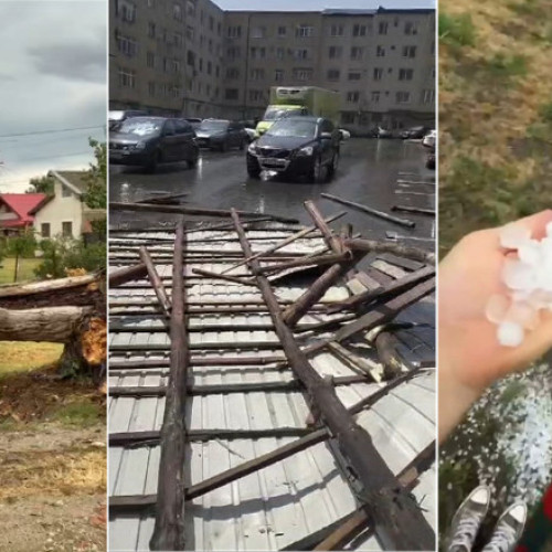 Video&Foto Furtuni violente în jumătate de țară: pompierii au intervenit în localități din 19 județe. Case și mașini distruse de vântul puternic
